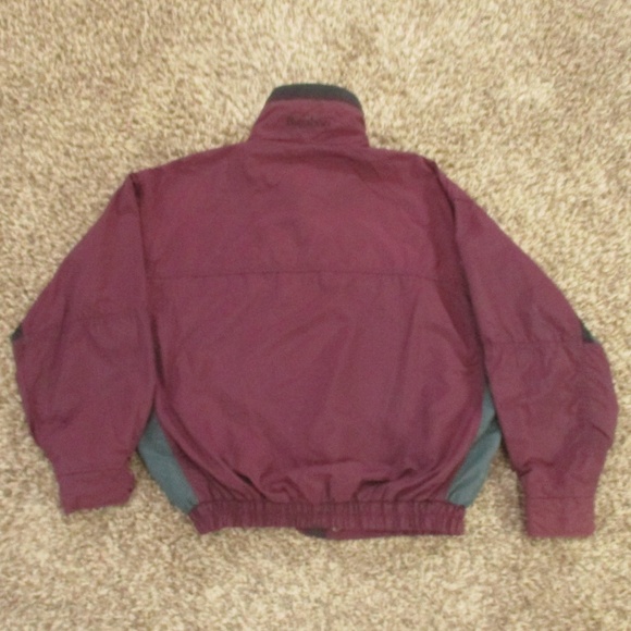 Columbia Vintage 90s Windbreaker Jacket Men's Medium Maroon Full Zip Bugaboo - Picture 2 of 13